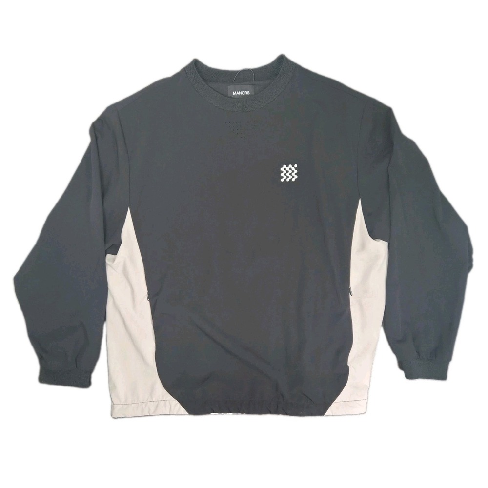 Manors Golf Apparel Gailes Windbreaker Pullover Mens Large Black Mesh Lined